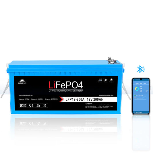 12V 200Ah LiFePo4 Deep Cycle Lithium Battery Bluetooth / Self-Heating / IP65 | 1 unit
