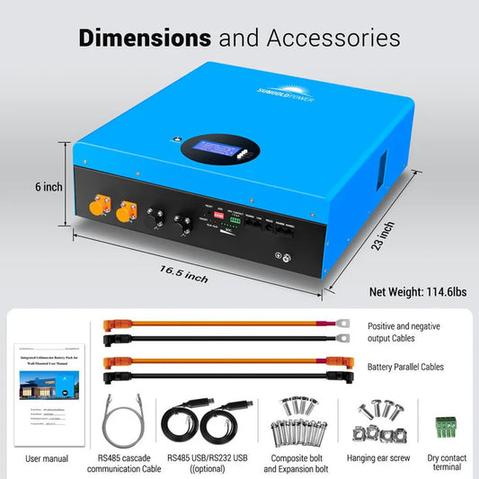 5.12KWH Powerwall LiFePO4 Lithium Battery SG48100M - 1 unit