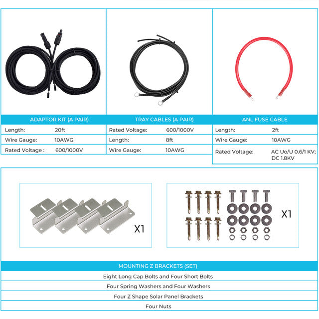New 100 Watt 12 Volt Solar Premium Kit