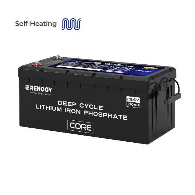 Deep Cycle 24V 100Ah Core lithium battery with self-heating function with 24V 10 AC to DC Lithium battery charger