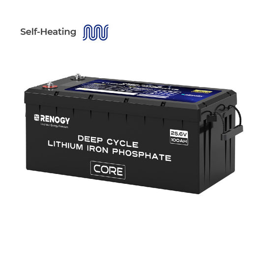 Deep Cycle 24V 100Ah Core lithium battery with self-heating function with 24V 10 AC to DC Lithium battery charger