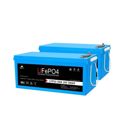 12V 200Ah LiFePo4 Deep Cycle Lithium Battery Bluetooth / Self-Heating / IP65 | 2 units