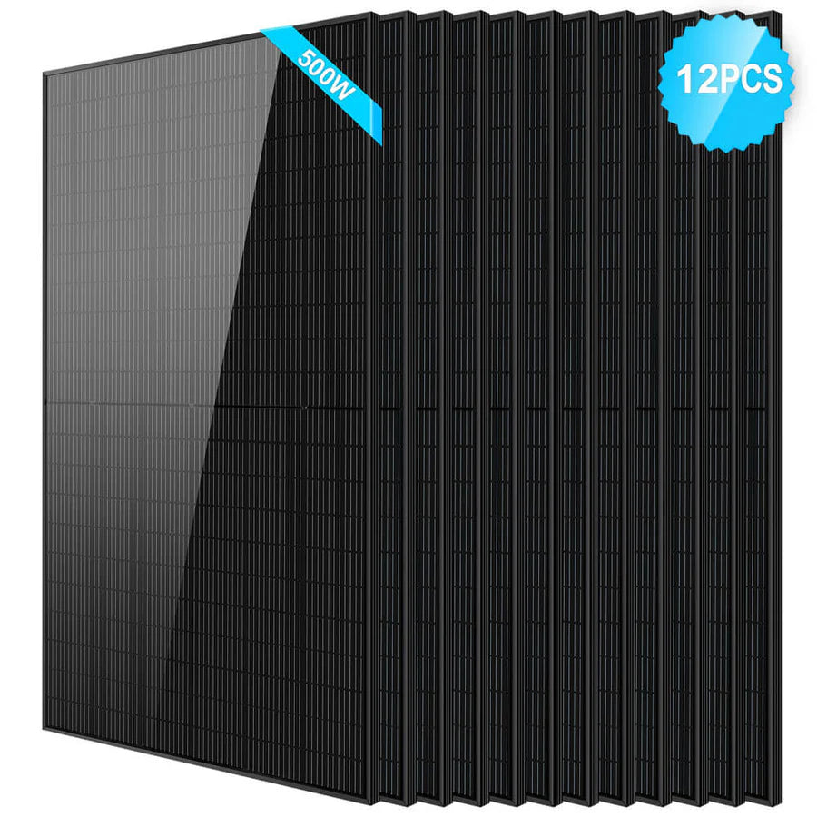 500W Mono Black PERC Solar Panel - 12 units