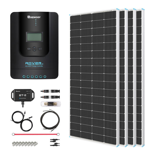 Renogy 800W 12V General Off-Grid Solar Kit | Rover 60A with Lithium Battery and Self-Heating Function