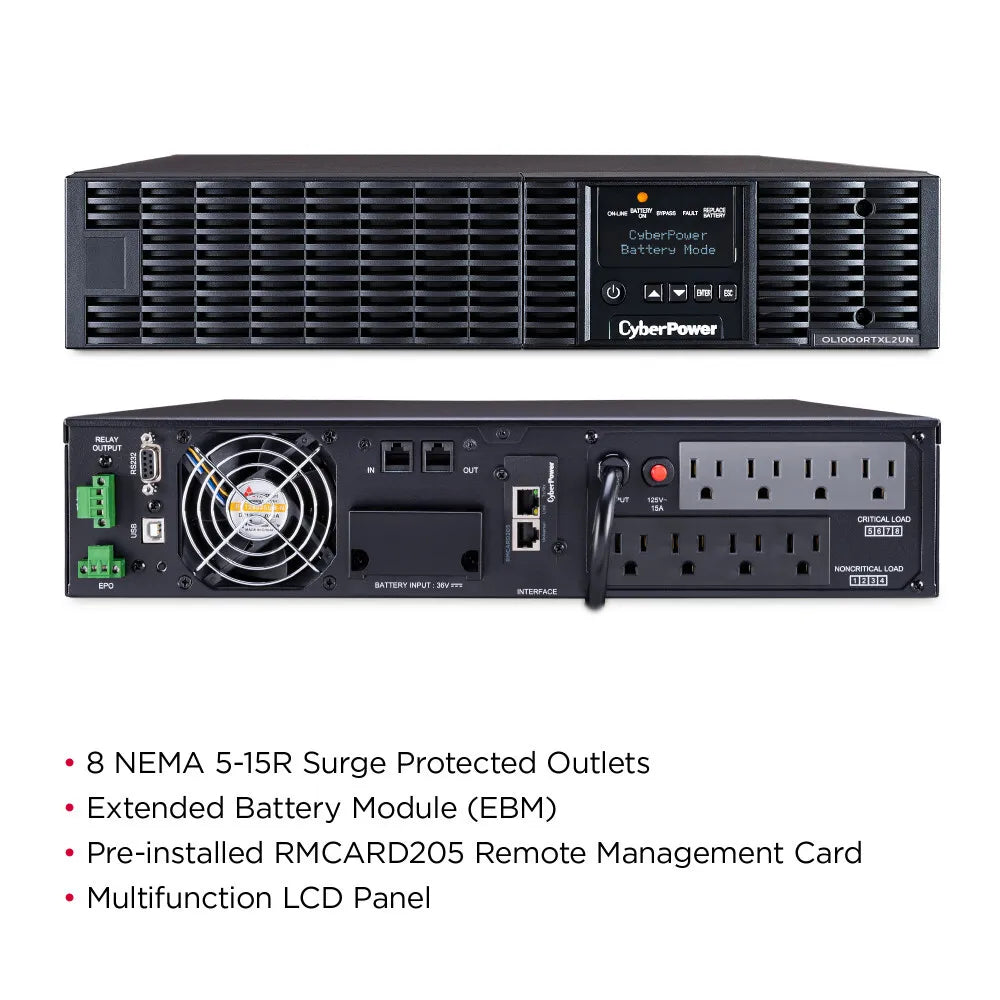 CYBERPOWER, 1KVA ONLINE UPS 2U