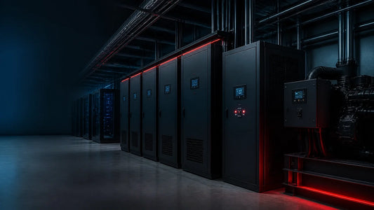 Automatic transfer switch and UPS equipment in a modern data center electrical room