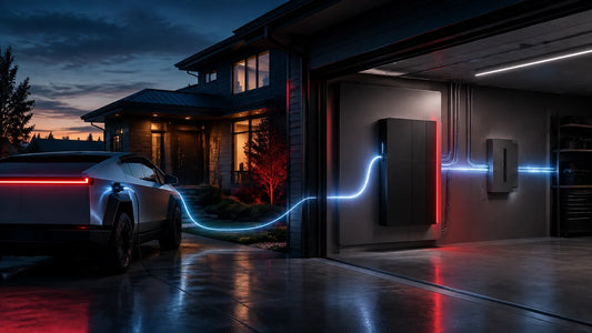 Electric pickup and home battery working together as a residential backup system