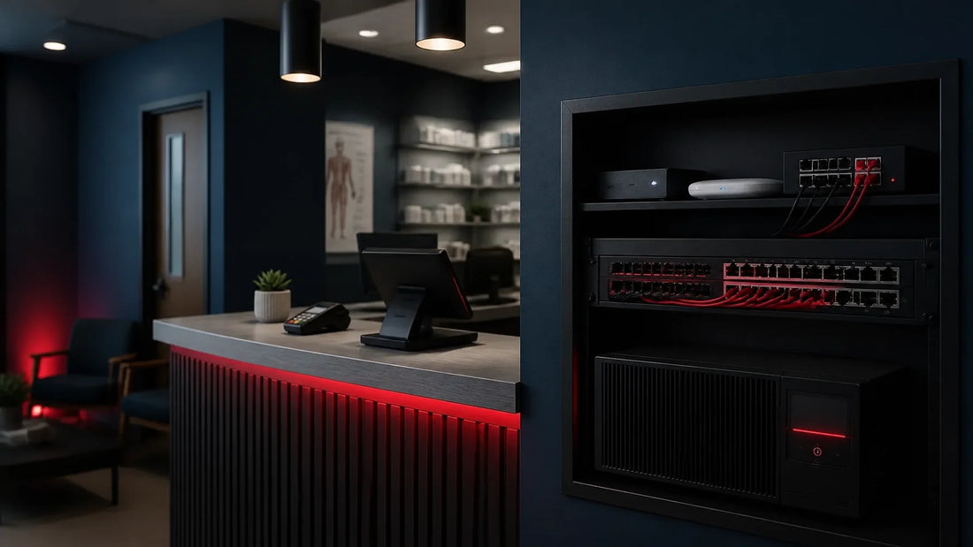 Retail checkout and clinic IT systems remaining online during a brief power outage with UPS protection