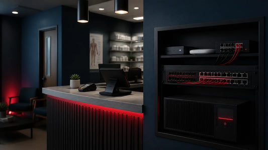 Retail checkout and clinic IT systems remaining online during a brief power outage with UPS protection