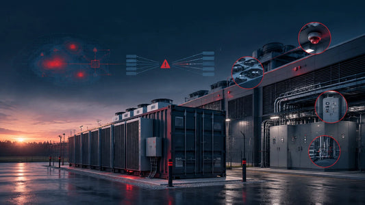 Containerized battery energy storage system beside a mission-critical data center with engineering risk overlays